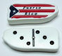 Dominoes shaped as the island of Puerto rico, Wood case, Dominoes